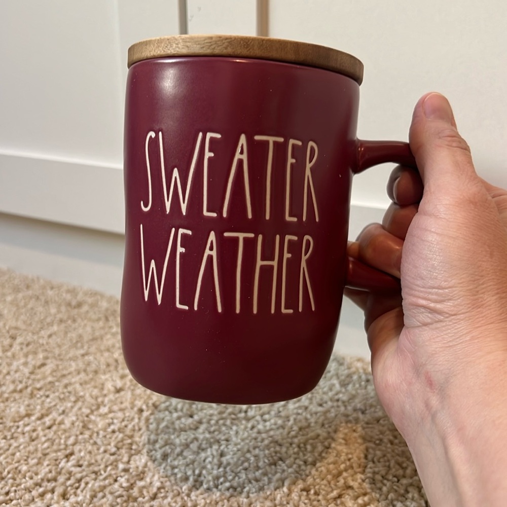 Sweater weather coaster topper mug Rae dunn